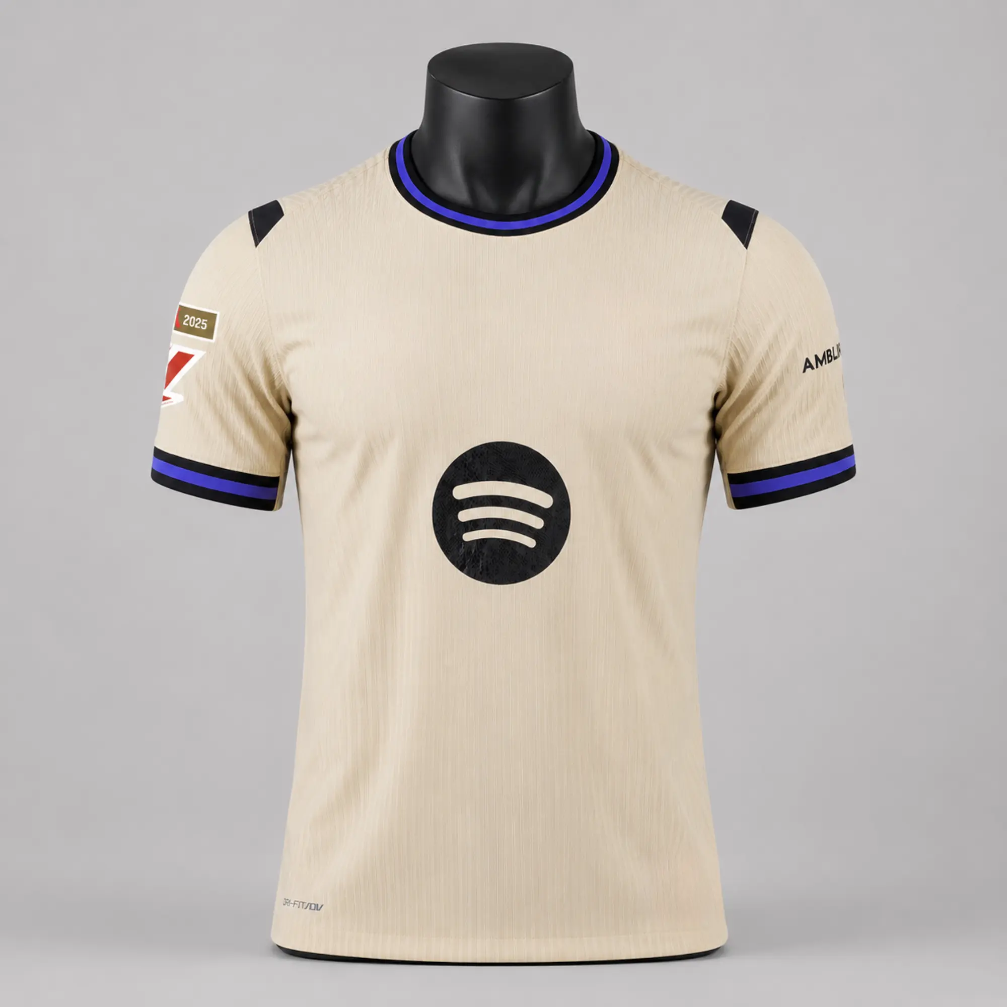 Unisex Cream Soccer Jersey with Black and Purple Trim, Short Sleeve Athletic Shirt, Breathable Sportswear Top