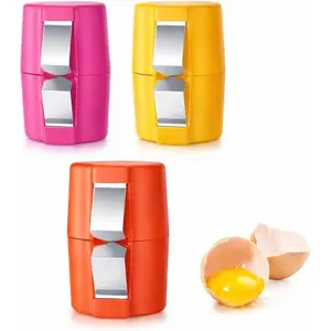 3 PCs Egg Shell Opener Egg Separator for Raw Eggs, Upgraded Stainless Steel Egg Cutter Egg Cracker Tool for Raw Eggs,Quickly Cutting Off raw Eggs for Home Kitchen Use