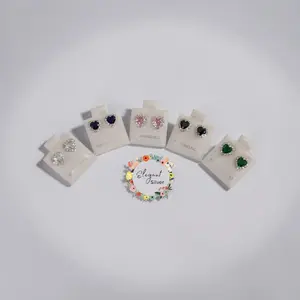 Elegant Silver Heart-Shaped Earrings 9.25mm Multicolor Options Perfect for Gift Giving