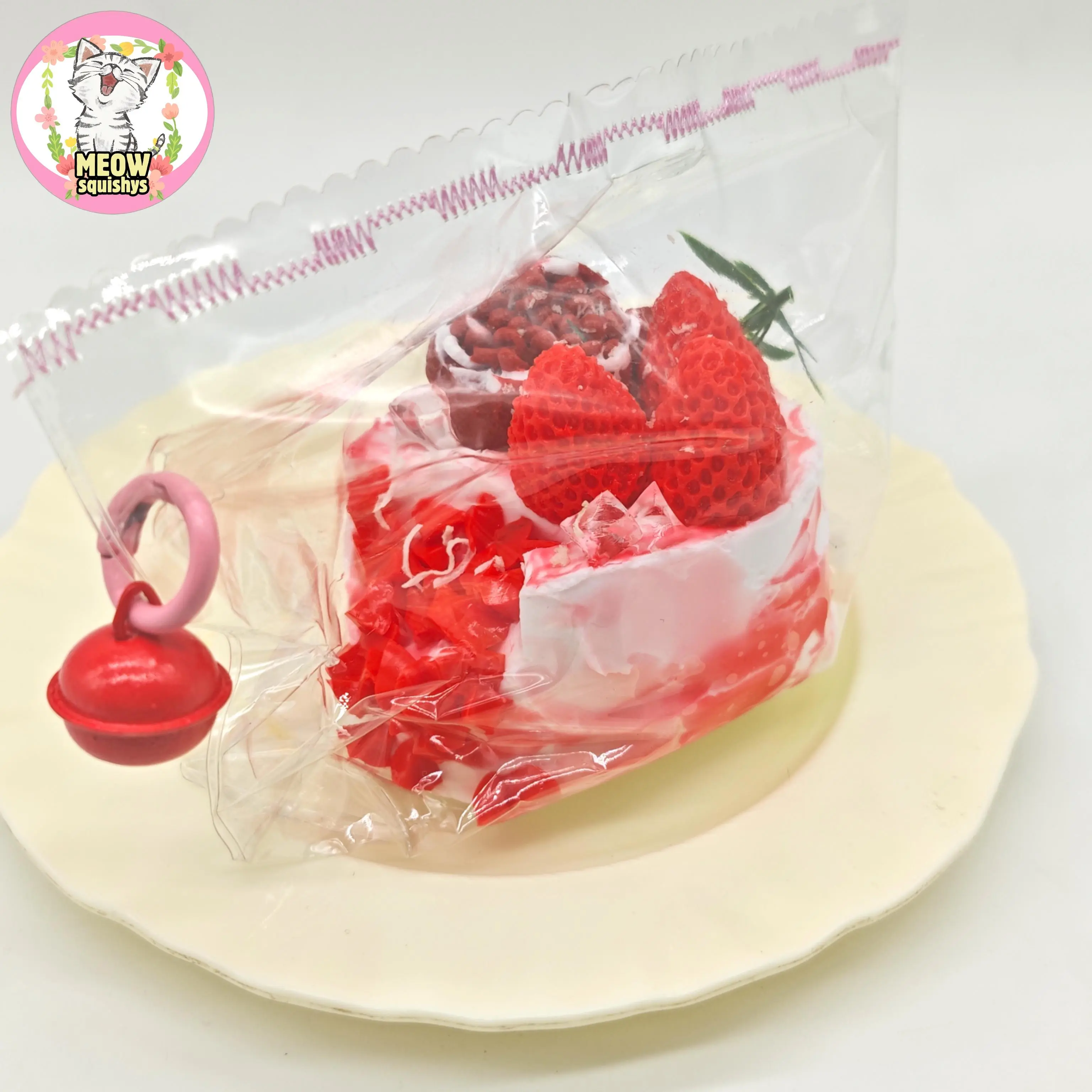 handmade strawberry and pomegranate cake squishy toys