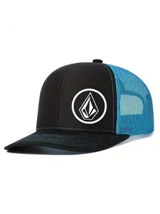 Unisex Baseball Cap, Printed Mesh Design, Adjustable Fit, Slight Curve Brim, Ideal for Men & Women, Perfect for Casual Outdoors, Mesh Hat, Adjustable Trucker Hat, Trucker Style Hat
