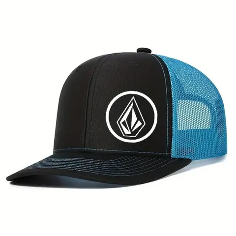 Unisex Logo-Print Trucker Hat with Breathable Mesh Back, Adjustable Fit and Slightly Curved Brim for Casual Outdoor Wear, Trucker Baseball Cap