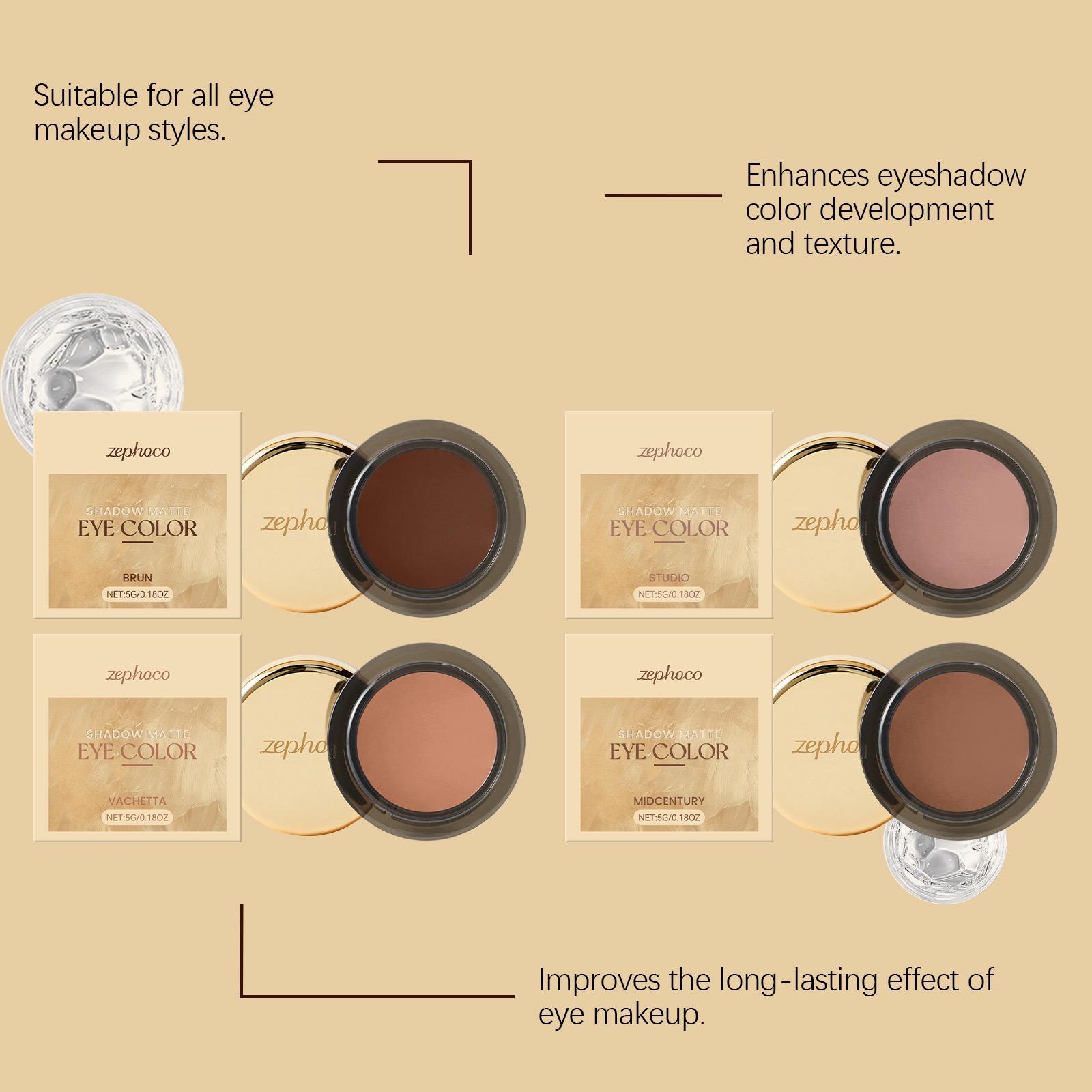 Zephoco matte single eyeshadow — natural color payoff, long-lasting wear, portable for touch-ups