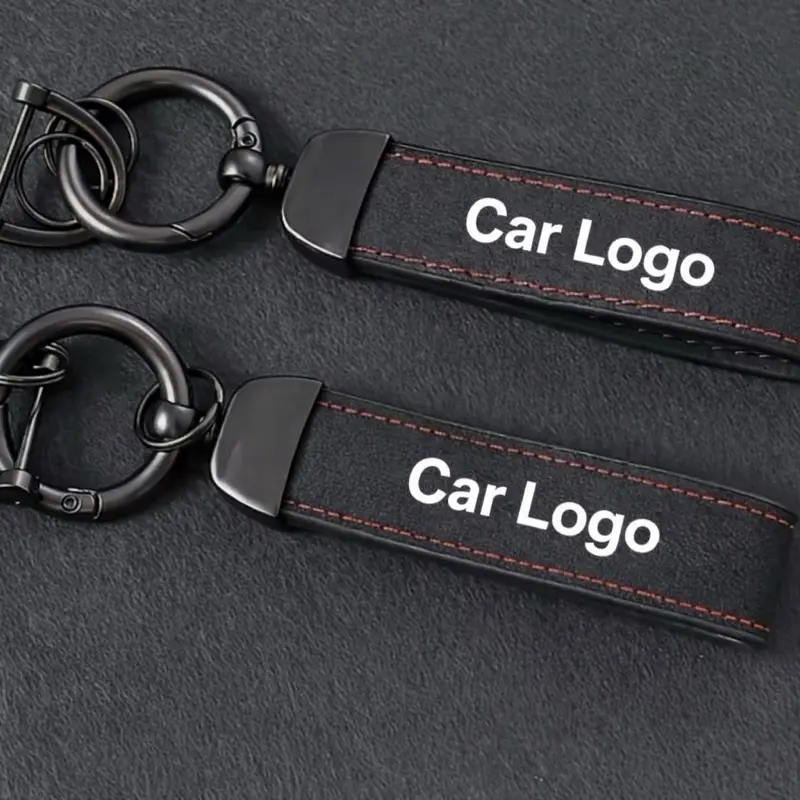 Suede Leather Custom Car Logo Keychain Personalized Key Fob for All Car Makes and Models Stylish Comfortable Grip Ideal Gift