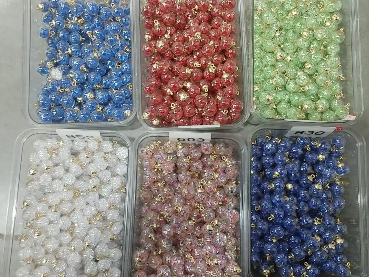 20 Pcs Mixed Crystal Loose Beads & Pendants, DIY Supplies
