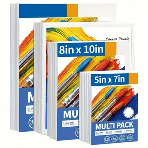 5pcs/2pcs Canvases for Painting, Primed White Blank Flat Canvas Panels-Artist Canvas Boards for Acrylics Painting, Oil Watercolor Tempera, Includes Sizes 5x7, 20.32x25.4 cm (Multi-Pack Quantity) Art Painting Supplies