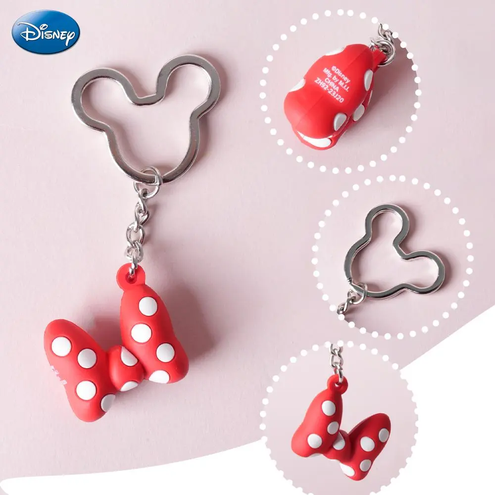 2Pcs Disney Officially Licensed Minnie Bow Mickey Shorts Keychain Minnie Mickey Keychain Cute Cartoon Soft Touch PVC Bag Clip Bag Charm Decoration Disney Keychain Bag Hangings Souvenir Fans  Valentine's Day Birthday Gifts