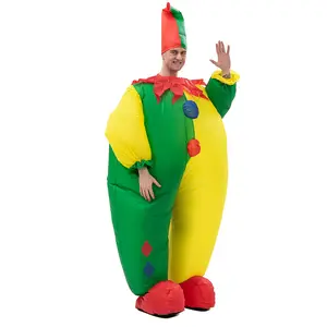 Inflatable Costume Clown Blow up Funny Joker Costumes Fancy Dress for Halloween Cosplay Party Christmas Jumpsuit Suit, Adult Size