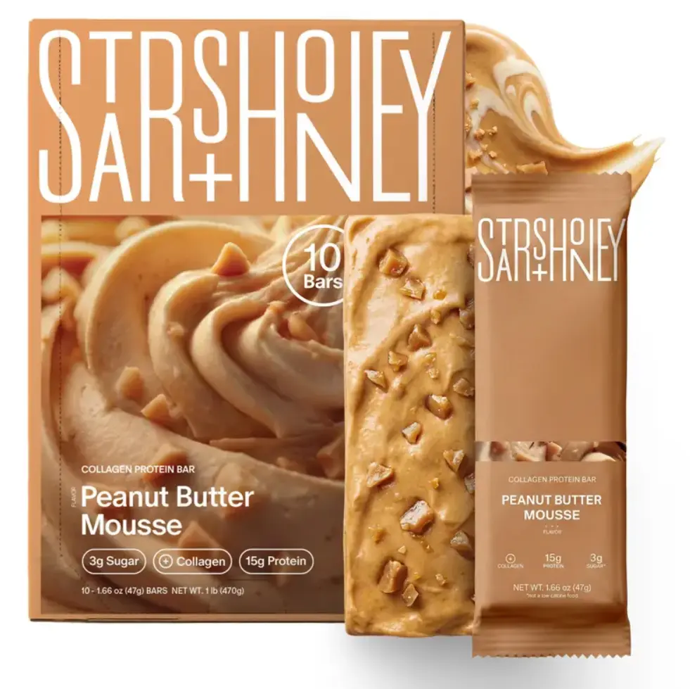 Stars + Honey | The Protein Bar – Peanut Butter Mousse - All natural ingredients. Gluten Free, Dairy Free, Soy Free and no sugar alcohol sweeteners (10 Bars)