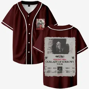Violent Vira Our Lady of Sorrows Tour 2026 Merch Baseball Jersey T-Shirt – Unisex V-Neck Short Sleeve Streetwear Top for Concert Fans Support Apparel
