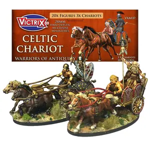 Wargames Delivered Victrix Celtic Chariot Set With STL Bonus - 28mm Detailed Diorama Miniatures, Javelins & More