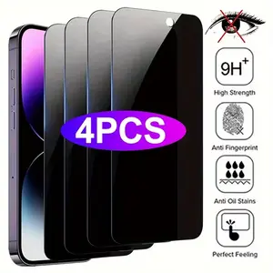 [Privacy Protection | Anti-Peeping] 4 Cameras & 4 Tempered Glass Privacy Screen Protectors | Anti-Peeping Tempered Glass Screen Protector for iPhone 16/15/14/13/12/11 Pro Max/16/14/15 Plus/- Scratch-Resistant Phone Protector