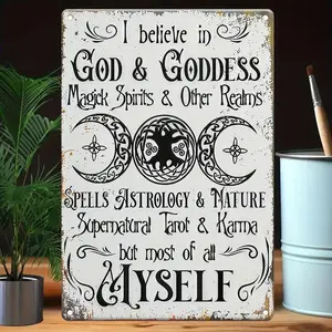 Aluminum Vintage Design Witchcraft Wall Art Poster Halloween Home Decor Room Decor Aluminum Sign Aluminum Wall Decor Ornament Artistic