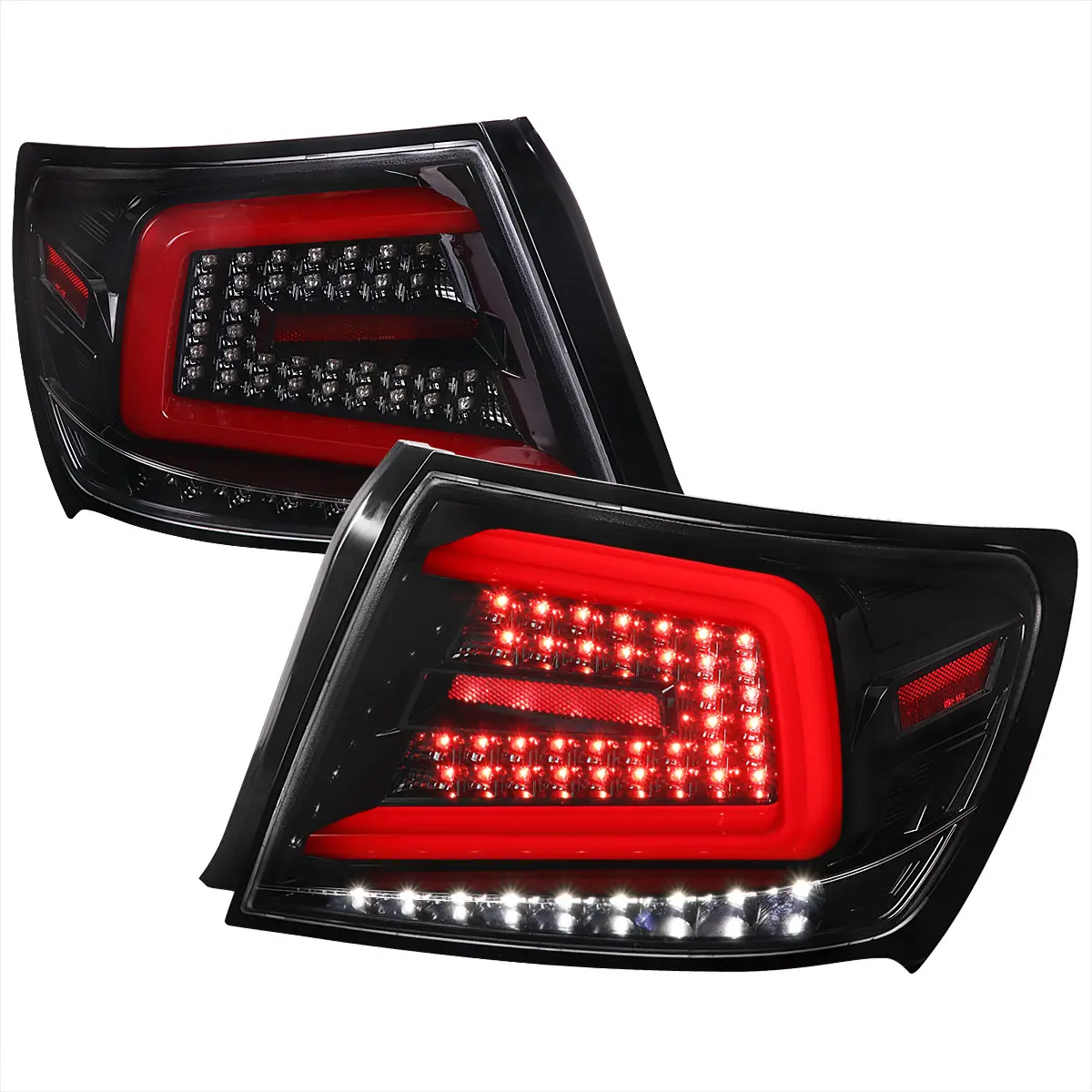 2008-2014 Impreza WRX/STI LED Sequential Turn Signal Tail lights (Jet Black Housing/Clear Lens)