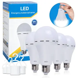 4 Pack Emergency Light Bulbs A19, Camping Lamp Battery Powered LED Light Bulb 6000K Daylight E27 120 Volt 12W Equivalent with 1200mAh for Home Power Outage Camping Hurricane