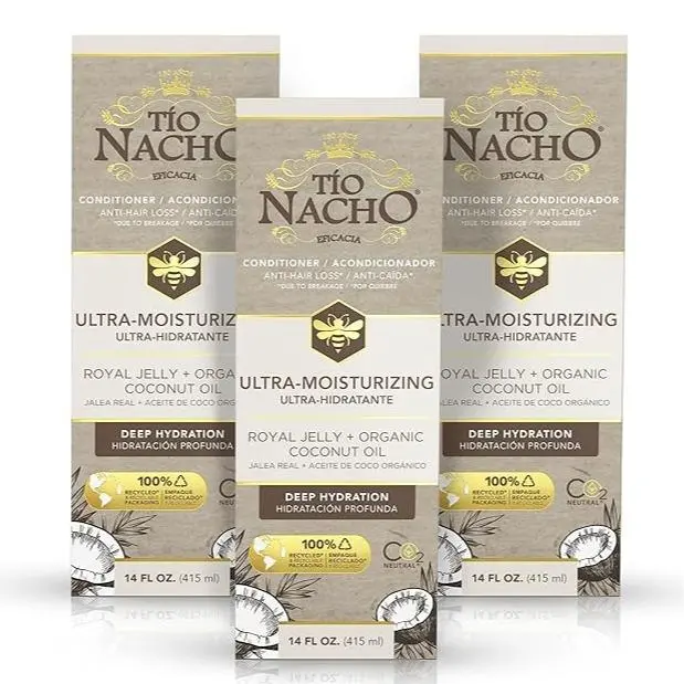 Tio Nacho Ultra Hydration Organic Coconut Oil Conditioner - 3 Pack, 14 Oz, Moisturizer, UV Protection, Hydrate, Frizz Control, Haircare, Anti-Frizz, Deep Conditioner, Liquid, Men/Women, Moisture, Frizzy, Detangling, Alcohol Free, Anti-Hair Loss, Condition