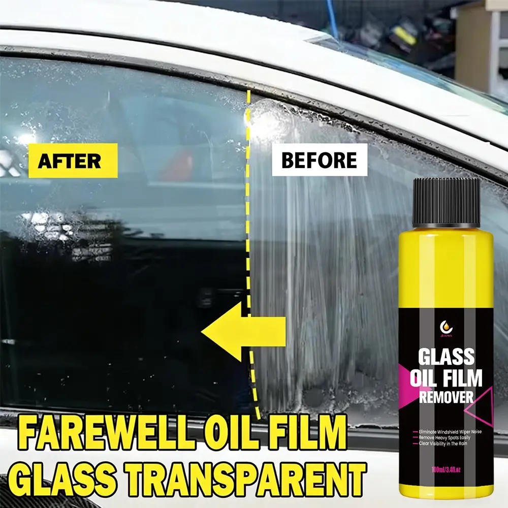 Car Glass Oil Film Remover, Professional Glass Polishing Compound, Windshield Cleaning, Effective Paste, Clear Window Cleaning Cream, Car Windshield Cleaner
