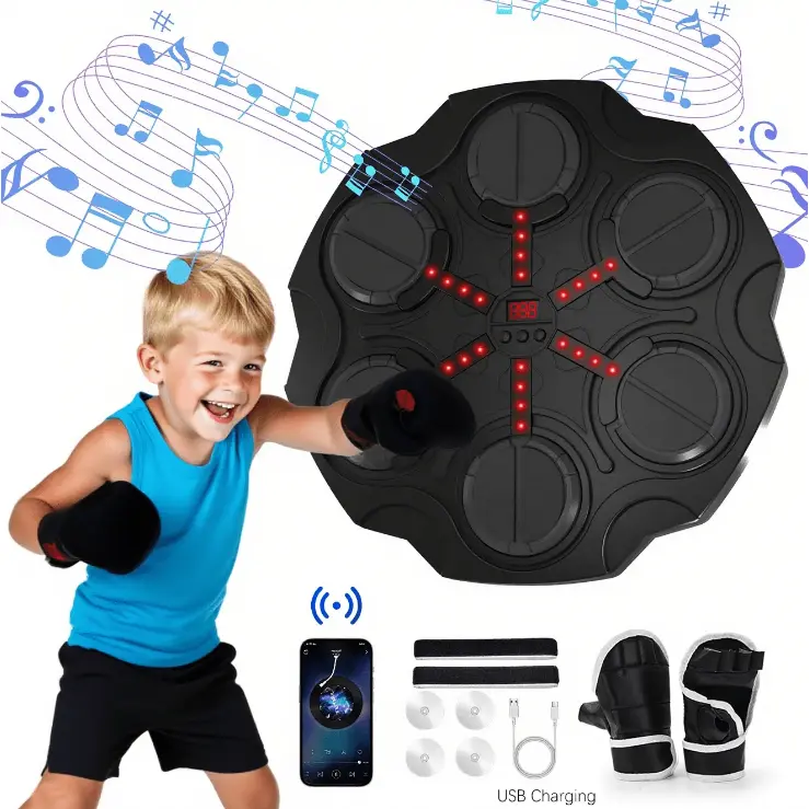 2026 Smart Bluetooth Music Boxing Machine For Kids, Smart Punching Target Toys, Workout Equipment With Boxing Gloves, Ideas Toys For Boys Girls Kids 3 4 5 6 7 8 9 10 11 12+ Years Old