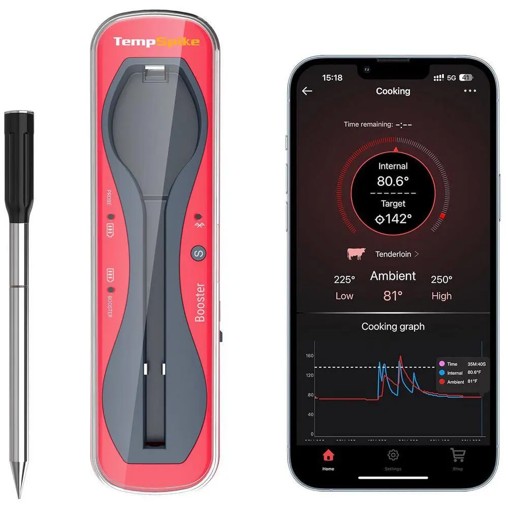 Thermopro Tempspike Bluetooth Wireless Meat Thermometer For Smoking And Grilling