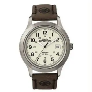 Timex Expedition Water-Resistant Metal Field Watch - Full Size, Silver/Brown Unisex Fashion Watch