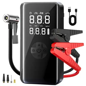 7-in-1 Car Jump Starter with Air Compressor, 2000A Peak & 150PSI, Portable Emergency Battery Power Supply, Quick Start Jumper Cables, LCD Display, 3-Mode LED Flashlight, Essential Car Emergency Tool for Gas & Diesel Engines, Battery Charger Jump Box
