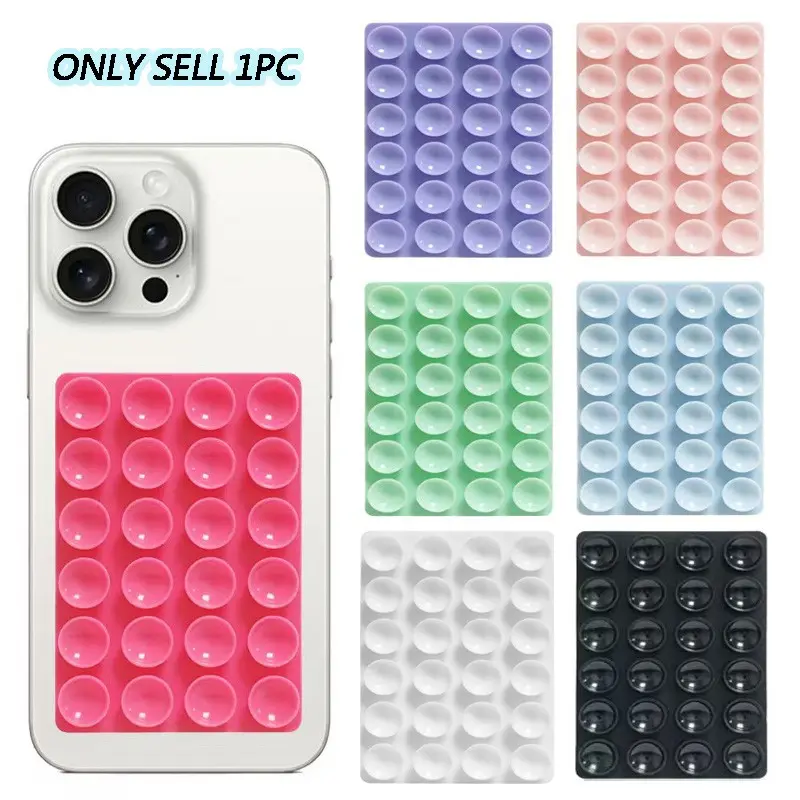 Multi-Color Smartphone Silicone Suction Cup Back Sticker, Anti-Slip Phone Grip Holder, Mobile Phone Grip, Car Home Universal Accessory, Phone Accessory Compatible, Cell Phone Mount, Non Slip Holder, Phone Holders