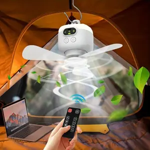 6000mah Battery-Powered Camping Fan, USB Portable Tent Fan, Remote Control, Detachable Blades, Timer, 4 Speeds, Outdoor Dorm Use