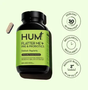 Flatter Me Plus, Digestive Enzymes For Fast Bloating Relief+ Pre And Probiotics For Regularity Capsules 30ct