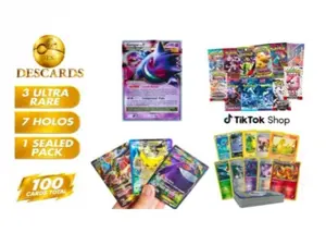 100-Card Pokémon TCG Lot | Guaranteed 3 Ultra Rares + 7 Holos + Sealed Pack