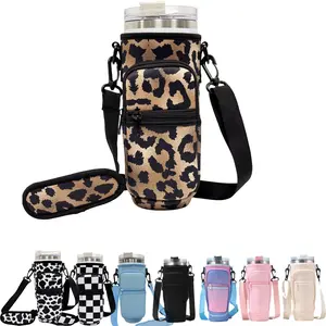 Tumbler Carrier Bag for 40oz Tumbler Portable Watter Bottle Sleeve Water Bottle Carrier Bag with Phone Pocket ,Adjustable Shoulder Strap - Ideal for Travel, Sports, Camping - Includes Carabiner and Card Holder Drinkware Cup(Tumbler Not Included)) Mug