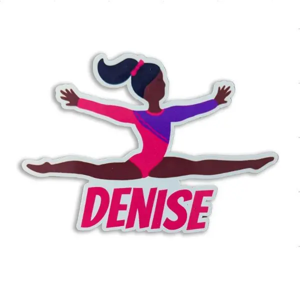 Cocoa Cutie Active Cutie Personalized Gymnast (Two Pack) African American Vinyl Laptop Decal Sticker