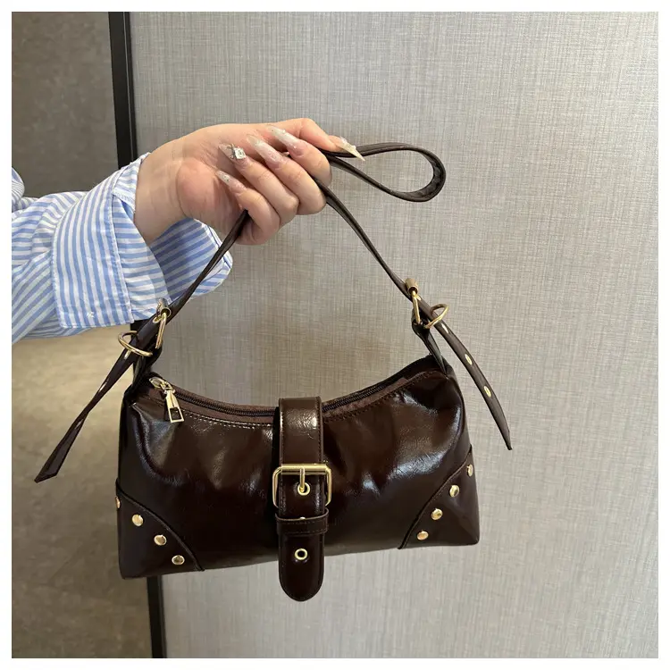 Simple retro underarm bag, new fashion trend casual shoulder bag, textured messenger women's bag