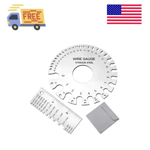 2 Pcs Stainless Steel Thickness Gauges Wire Gauge Measuring Tool, Metal Sheets Welding Tool Round