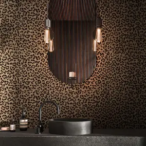 Leopard Print Peel and Stick Wallpaper, Waterproof Removable Self-Adhesive Textured Wall Paper for Bedroom, Bathroom Room Decor, 17.32"×118.11" Ultra-Durable Yellow Cheetah Contact Paper for Paint, Floor, Epoxy Self-Leveling, Outdoor Stairs, Carts