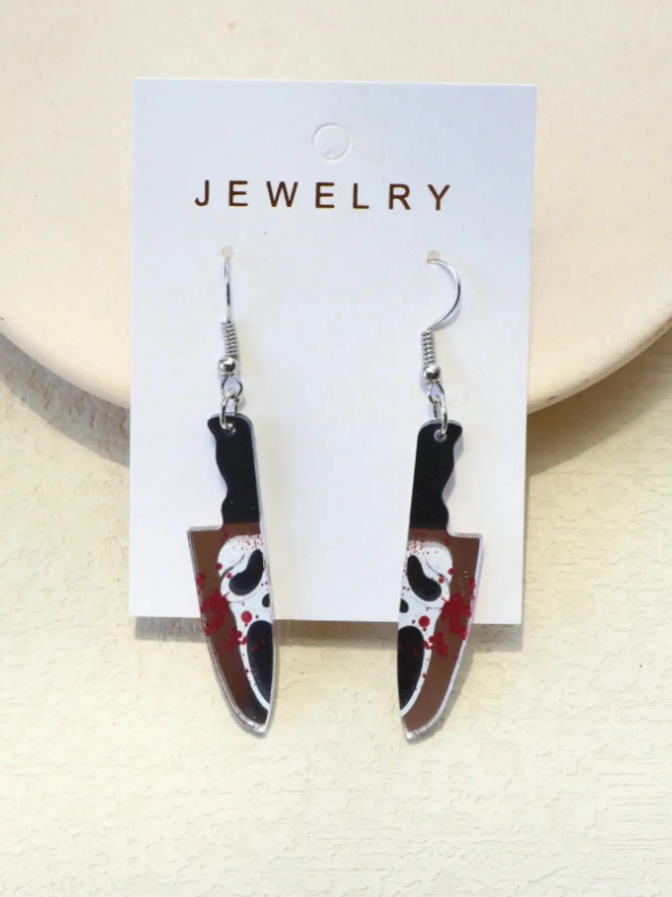 Acrylic Skull & Ghost Print Shaped Mirror Party Costume Earrings for Women, Stylish Halloween Jewelry Accessory, Unique Gift Idea, Mirror Finish Earrings, Lightweight Jewelry, Statement Earrings