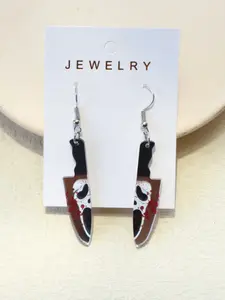 Acrylic Skull & Ghost Print Shaped Mirror Party Earrings for Women, Stylish Halloween Jewelry Accessory, Unique Gift Idea, Mirror Finish Earrings, Lightweight Jewelry, Statement Earrings