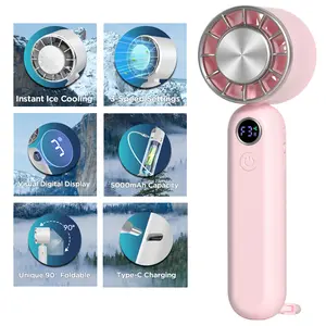 Portable Handheld Turbo Fan, 3 Gear Wind, Battery Operated, Up to 18 Working Hours, 3 IN 1 Hand Fan with Air Turbo Tech Cooling Fan for Outdoor Activities, Travel, Working,fathersdaygifts