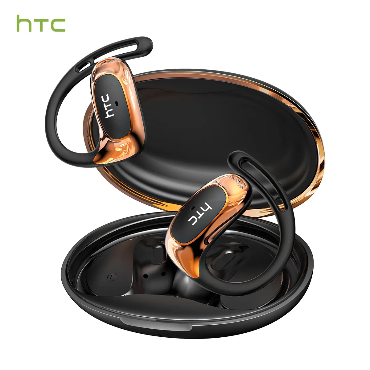 HTC NE35 Translation Earbuds, Open Ear Headphone,Supports Translation in 134 Languages With APP, BT 6.0 Earphones, True Wireless Earbuds for Music & Phone Calls, IPX5 Waterproof Sports Headphones with Long Endurance, Fitness Open Earbuds, Tws Earbuds