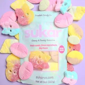 Sukar TikTok Exclusive Swedish Candy Mix - Swedish Candy Bub's Only – 6 Flavors! Sour & Sweet Foam Gummies.
