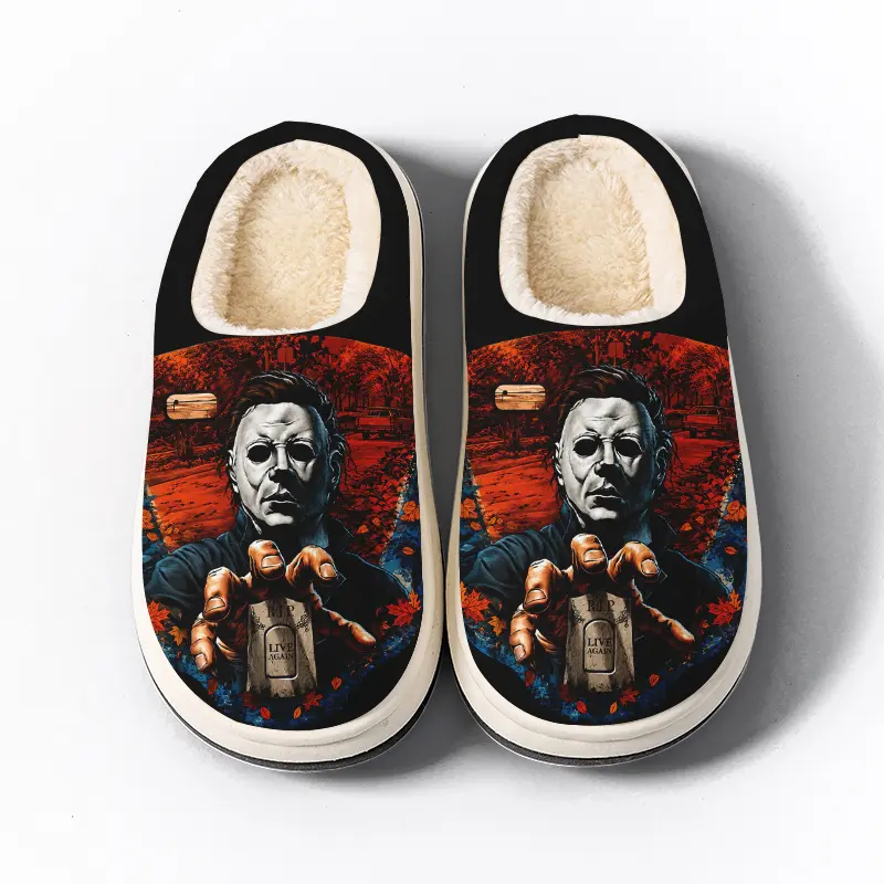 Kids Horror Michael Myers Slippers for Boys and Girls, Halloween Slippers , Durable Non-Slip Plush Indoor Slippers, Warm and Comfortable House Shoes Slippers for Winter, Cozy for Home, Exquisite Slippers or Toddlers & Big Kids Indoor/Outdoor Wear