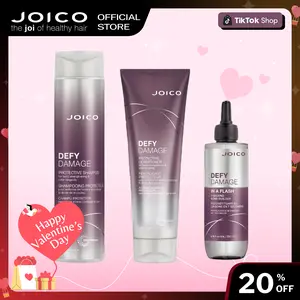 Joico Defy Damage Haircare Trio - Shampoo (10.1oz), Conditioner (8.5oz) & In-A-Flash Treatment for Rapid Repair, Bond Protection & Daily Strengthening
