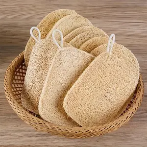 3pcs Double-Layer Natural Loofah Exfoliating Sponges for Shower & Bath - Gentle Body Scrubber for Men And Women, Exfoliating Bath Tool, Expandable Plant Fiber,Ideal for Kitchen/Bathroom Cleaning