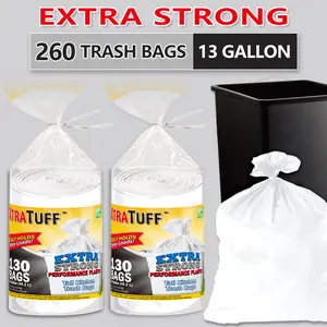 260 Bags 13 Gallon Disposable Large Garbage Bags SPuncture Tear Resistant Trash Bags, 33Gallon Capacity, Large Mutipurpose Cleaning Supplies For industial, Garden, Home, AndCommerÃal Use - Durable, Leak-Proof, And Éasy To Use