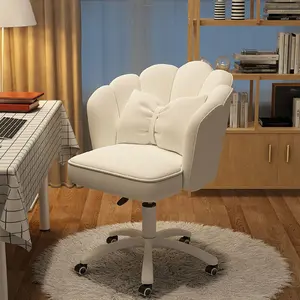【Spring Glow Up】Office Chair Cute Petal Desk Chair, Modern Fabric Home Butterfly Chairs Height Adjustable Chair Makeup Chairs Computer Chairs