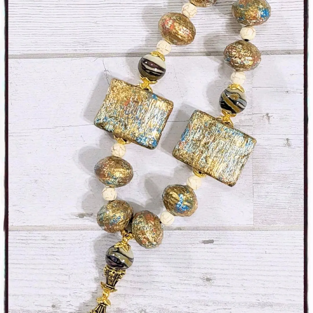 Handmade Antique Inspired Paper Bead Set