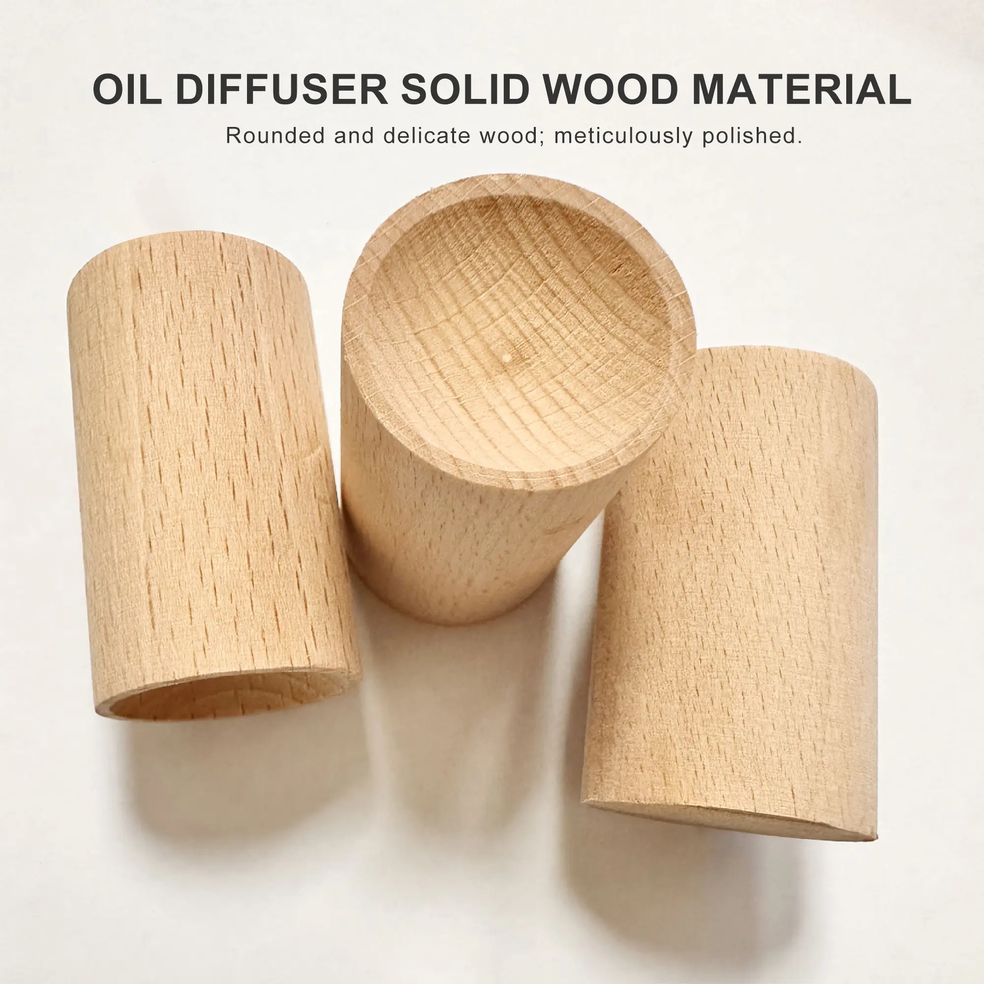 6 Counts Charcoal Wooden Diffuser, Best Hand-Crafted Wick Essential Oil Diffuser with continuous scent release