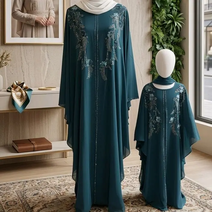 mom and me abaya kaftan chiffon mom and me abaya kaftan chiffon