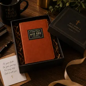 Father's Day Gift A Daily Minute with God for Men 365 Devotions in Brown Faux Leather  Faith & Encouragement Journal  Portable 365-Day Reflection Book  Perfect Gift for Valentine’s Day Birthdays  Men's Christian Self-Improvement & Devotional Notebook
