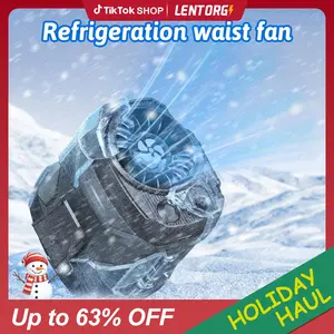 【Lentorgi】Portable Fan,Clip Fan Rechargeable With stand,4 Speeds Strong Airflow Small Fan Waist,Weight reduction design,for Travel Camping Outdoor Jobsite,Camping Essentials-Black and Gray