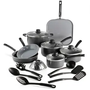 Tramontina Primaware 18 Piece CERAMIC Cookware Set, GRAY